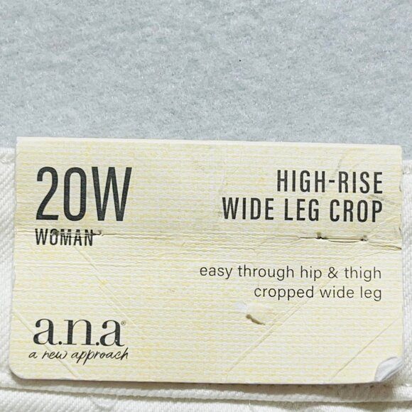 a.n.a. Women's High-Rise Wide Leg Stretch White Cropped Jeans Plus Size 20W NWT - Picture 4 of 11